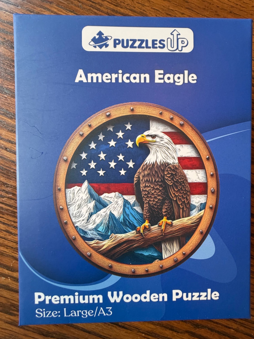 PuzzlesUp American Eagle Premium Wooden Puzzle - Blue